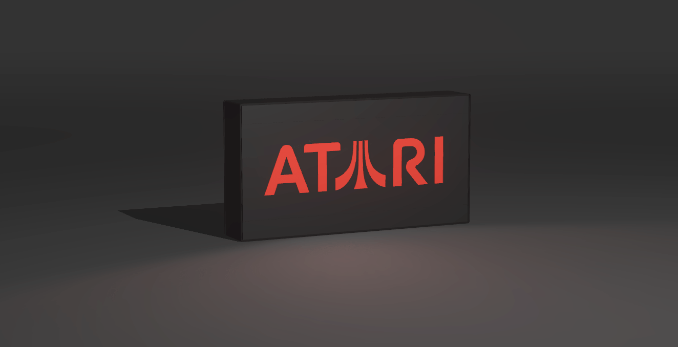 Atari Logo Light-up Fan Sign - LED Illuminated Light / Wall Art