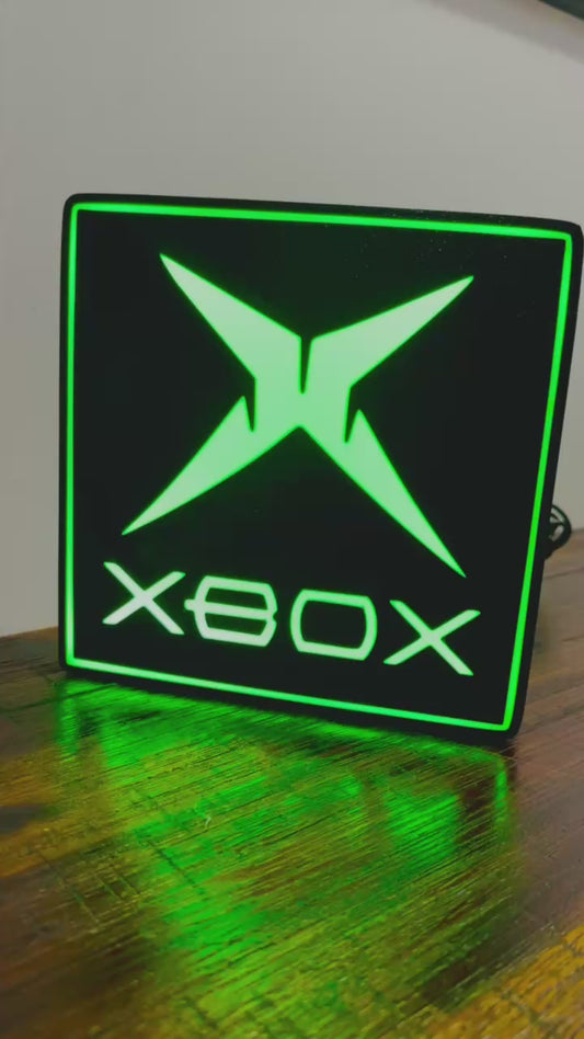 Original Classic XBOX - Bright Green LED Light up wall art - USB Powered