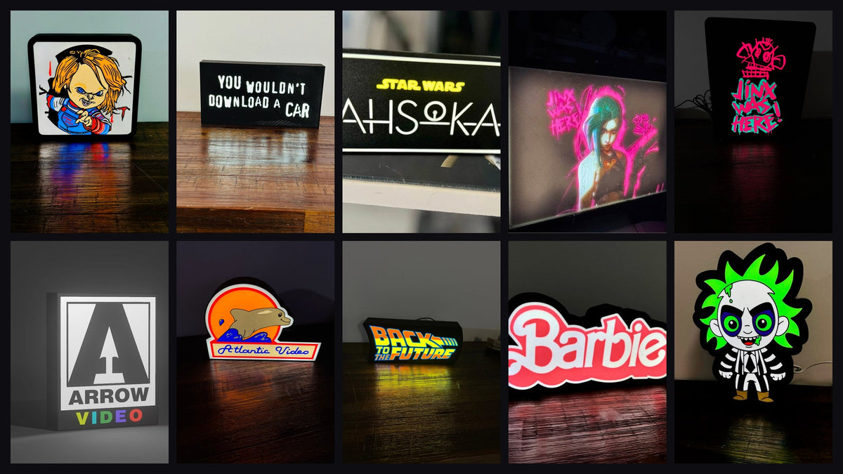 Movie Themed LED Light Up Signs / Wall Art / Illuminated Displays