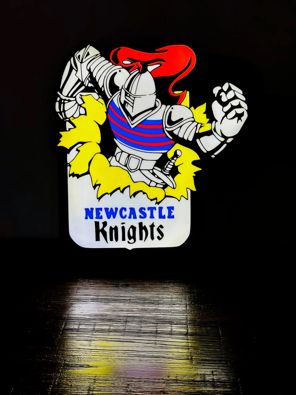 Conversion Nrl Led Sign Newcastle Knights - (1992, old logo) - NRL Team Logo - LED Light up si ...