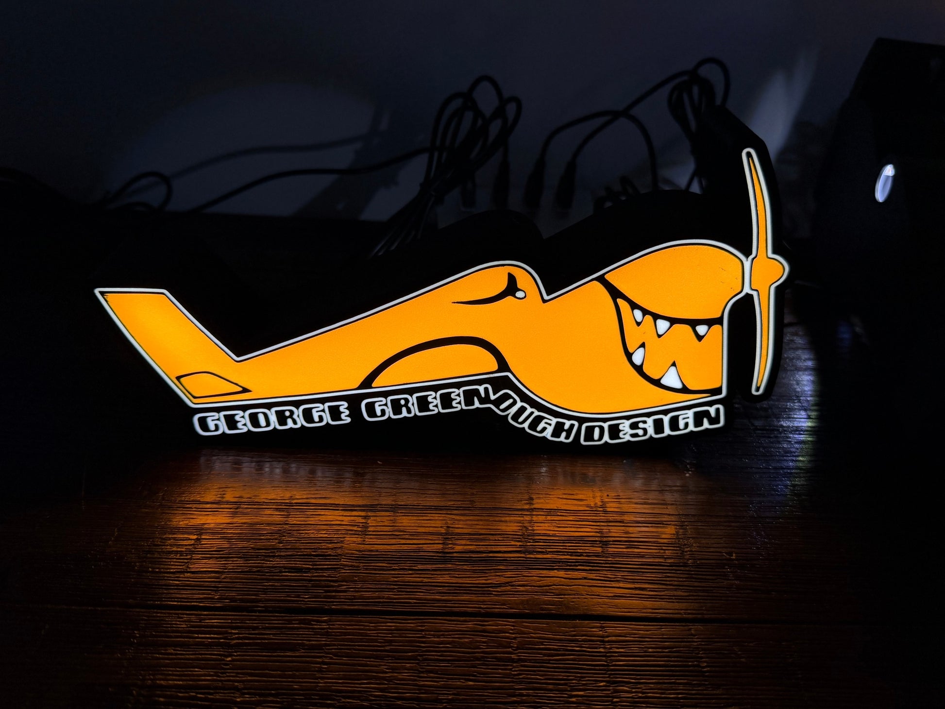 George Greenough Designs - Surfboard Designer Logo - LED Light up logo / Sign