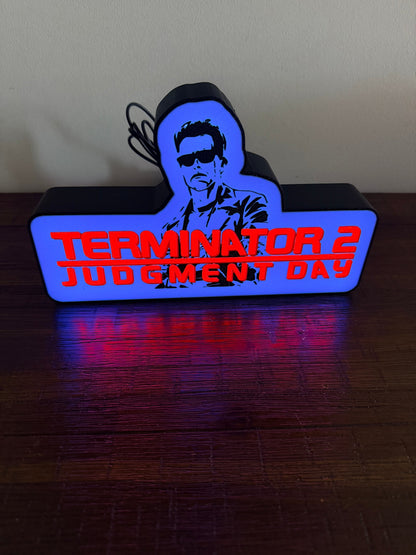 Terminator 2 - Movie Logo LED Light up artwork / Wall Art / Sign