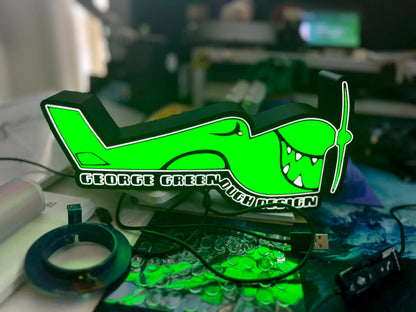 George Greenough Designs - Surfboard Designer Logo - LED Light up Logo / Sign
