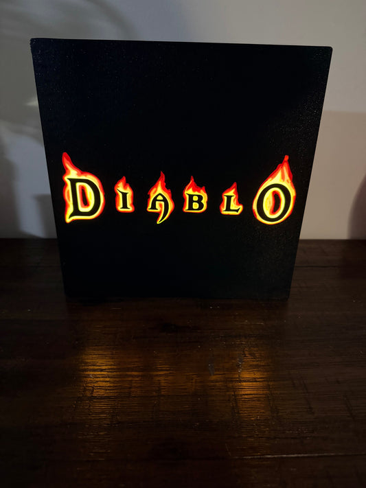Diablo 1: Original Game Logo LED Light up sign / wall art