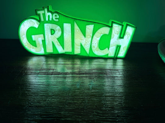 “The Grinch” - LED Light up sign/Decoration - with very detailed grinch imagery in the letters!