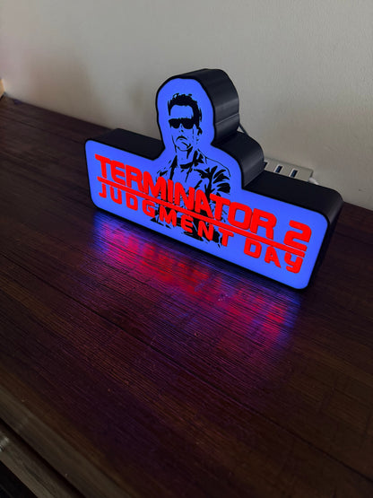 Terminator 2 - Movie Logo LED Light up artwork / Wall Art / Sign