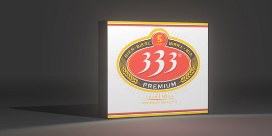 LED Light-Up Sign 333 Beer | Vietnamese 333 Premium Lager LED Sign | Bia Saigon Bar Décor Night Light