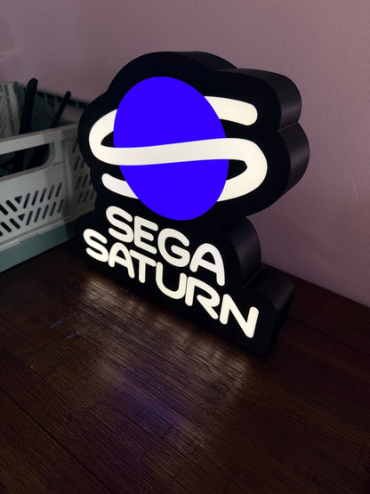 Sega Saturn Logo - LED Light Up Sign - USB Powered