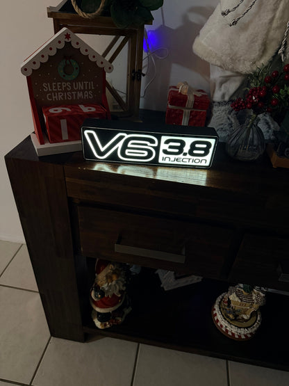Holden VT VY V6 3.8 Injection Badge - LED Light up artwork / Illuminated Wall Art / LED Display