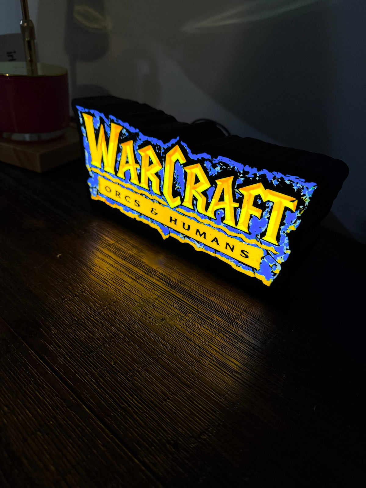 Warcraft 1: Orcs & Humans Original Game Logo LED Light up sign / wall art