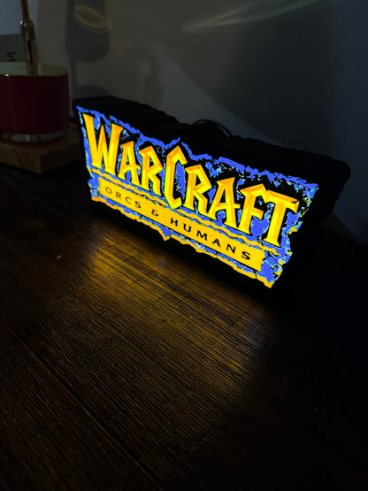 Warcraft 1: Orcs & Humans Original Game Logo LED Light up sign / wall art