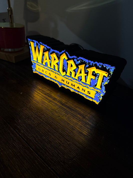 Warcraft 1: Orcs & Humans Original Game Logo LED Light up sign / wall art