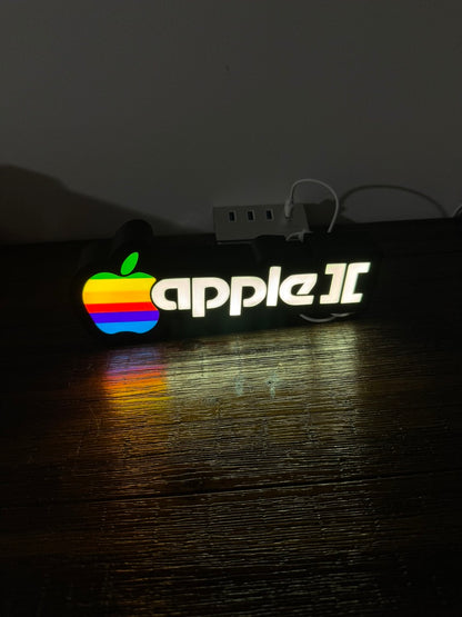 Apple II Apple Logo - Full Colour or White - Night Light / Light Up Wall Art