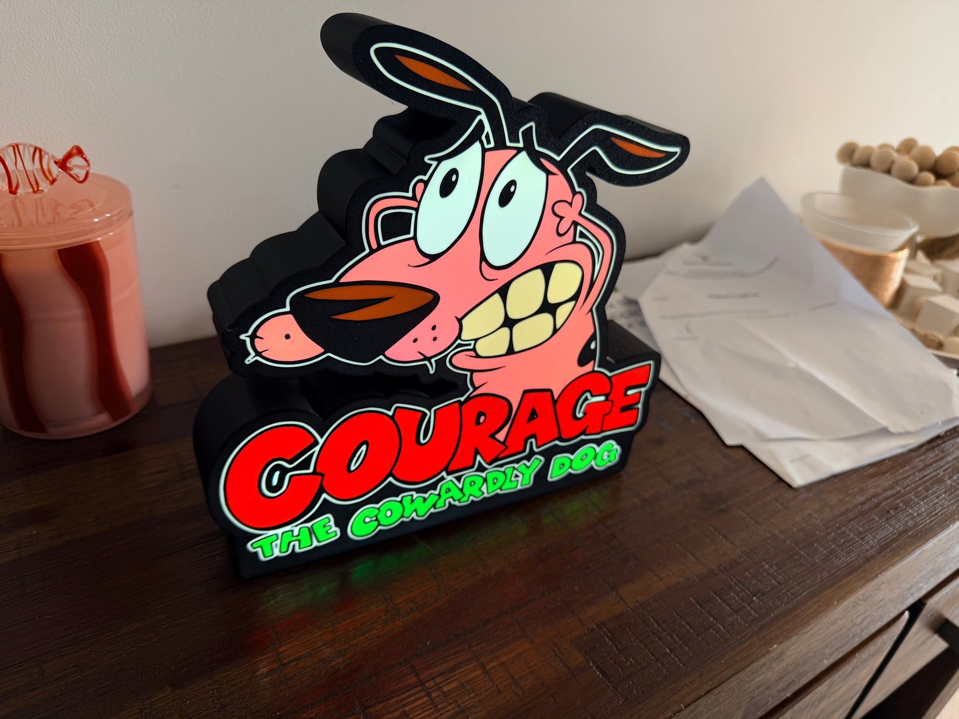 Courage the Cowardly Dog LED Light Up Sign - USB Powered - Cartoon Network