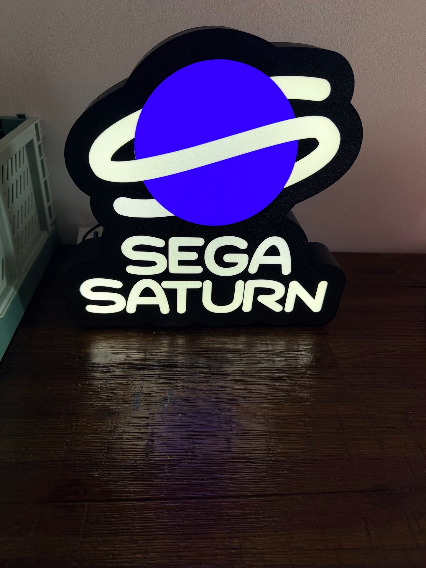 Sega Saturn Logo - LED Light Up Sign - USB Powered