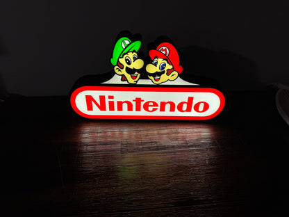 Mario & Luigi Nintendo Logo LED Display - The Ultimate Gaming Duo! 🍄