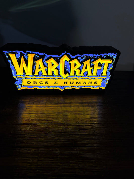 Warcraft 1: Orcs & Humans Original Game Logo LED Light up sign / wall art