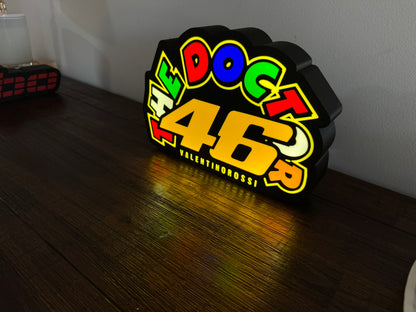 Valentino Rossi - 46 - The Doctor - LED Light Up Artwork / Illuminated Wall Sign Display