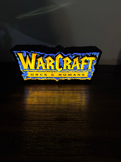 Warcraft 1: Orcs & Humans Original Game Logo LED Light up sign / wall art