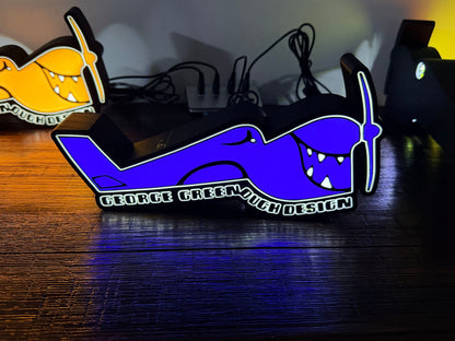 George Greenough Designs - Surfboard Designer Logo - LED Light up logo / Sign