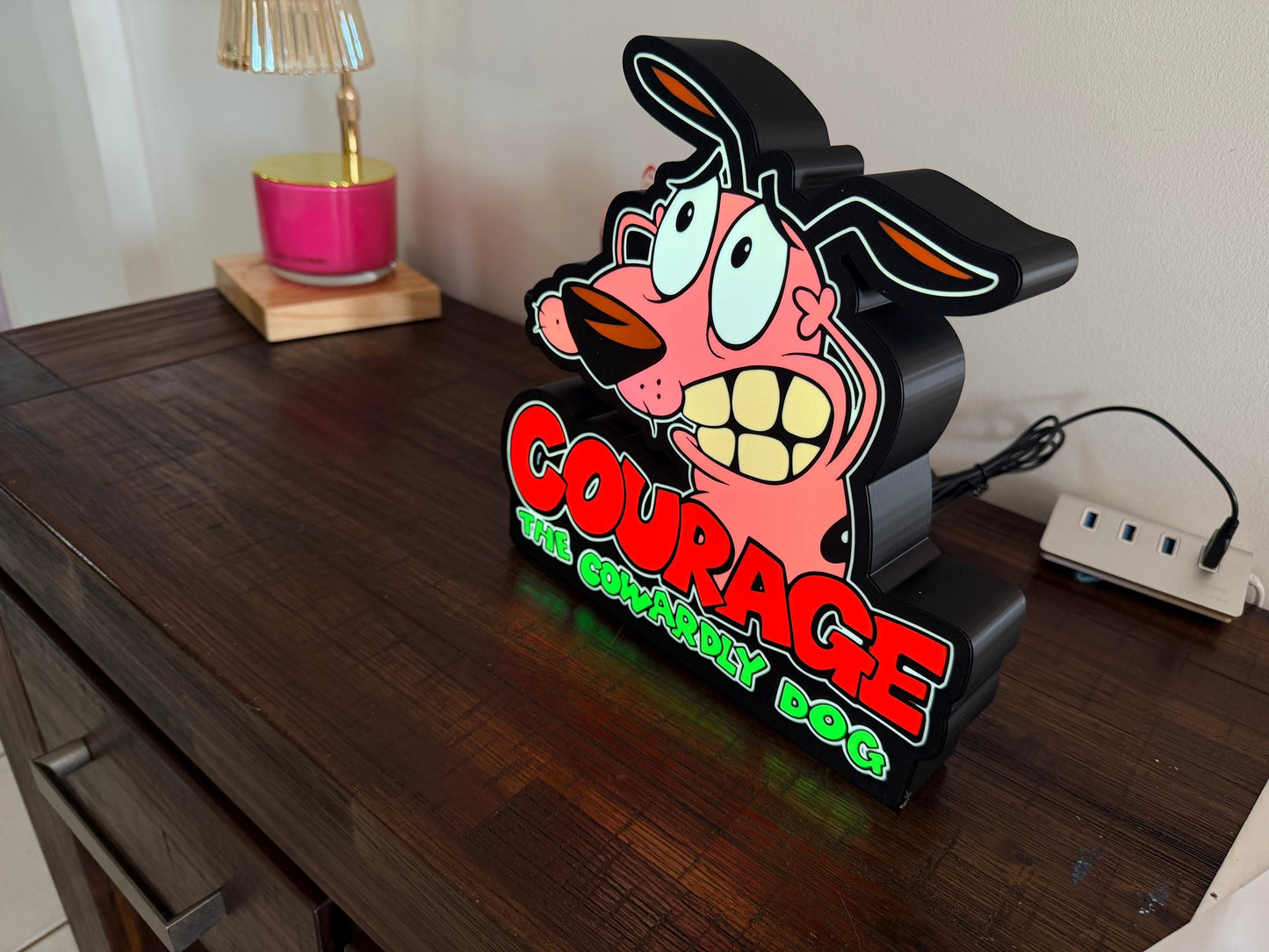 Courage the Cowardly Dog LED Light Up Sign - USB Powered - Cartoon Network