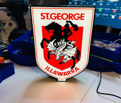 Conversion Nrl Led Sign Illawarra Dragons NRL LED Light Up Sign | Rugby League Team Wall Art ...
