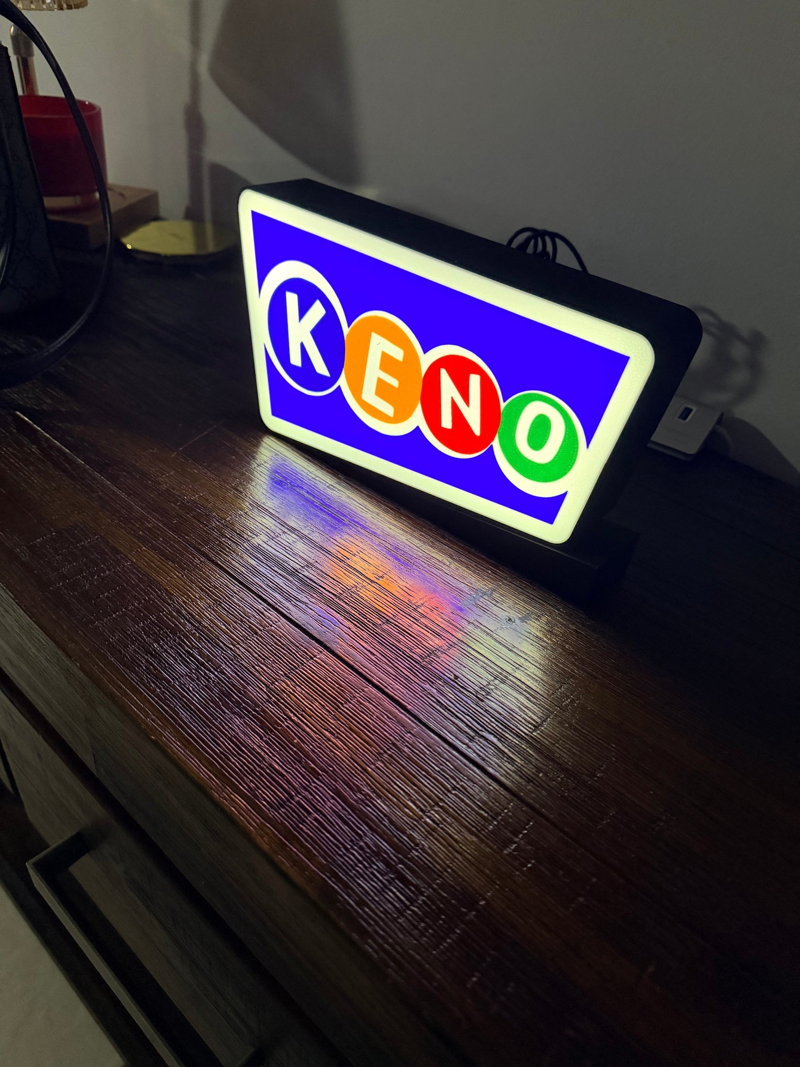 KENO Logo - LED Light up Wall Sign / Wall Art
