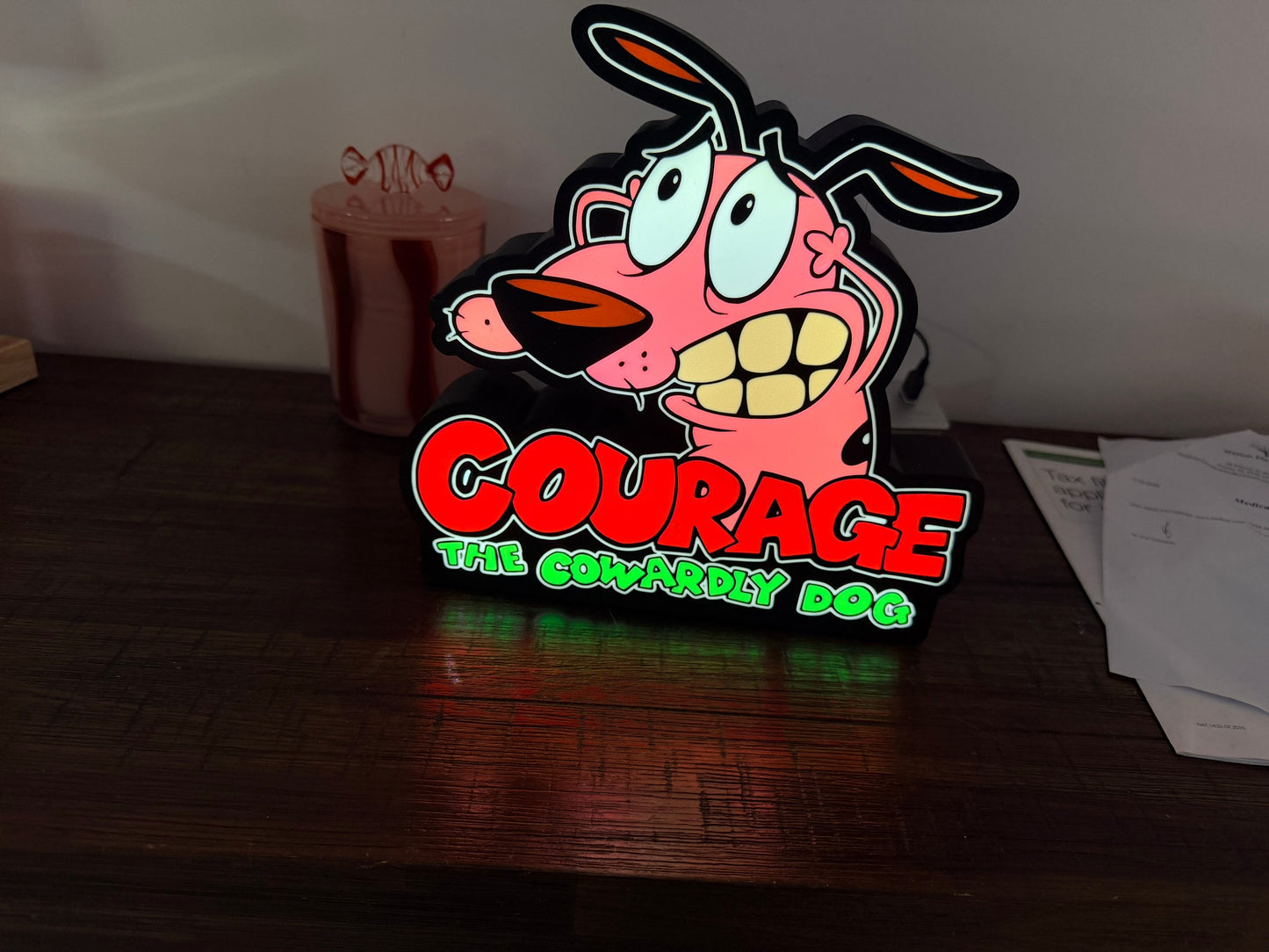 Courage the Cowardly Dog LED Light Up Sign - USB Powered - Cartoon Network