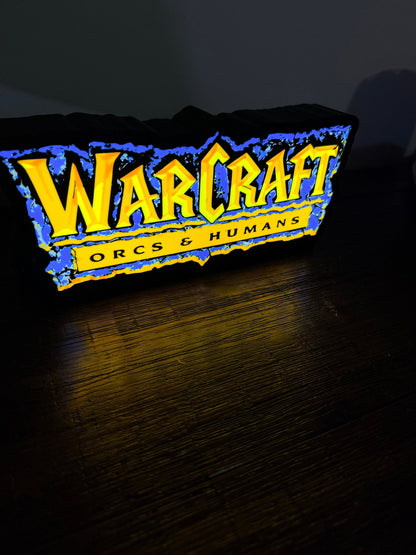 Warcraft 1: Orcs & Humans Original Game Logo LED Light up sign / wall art