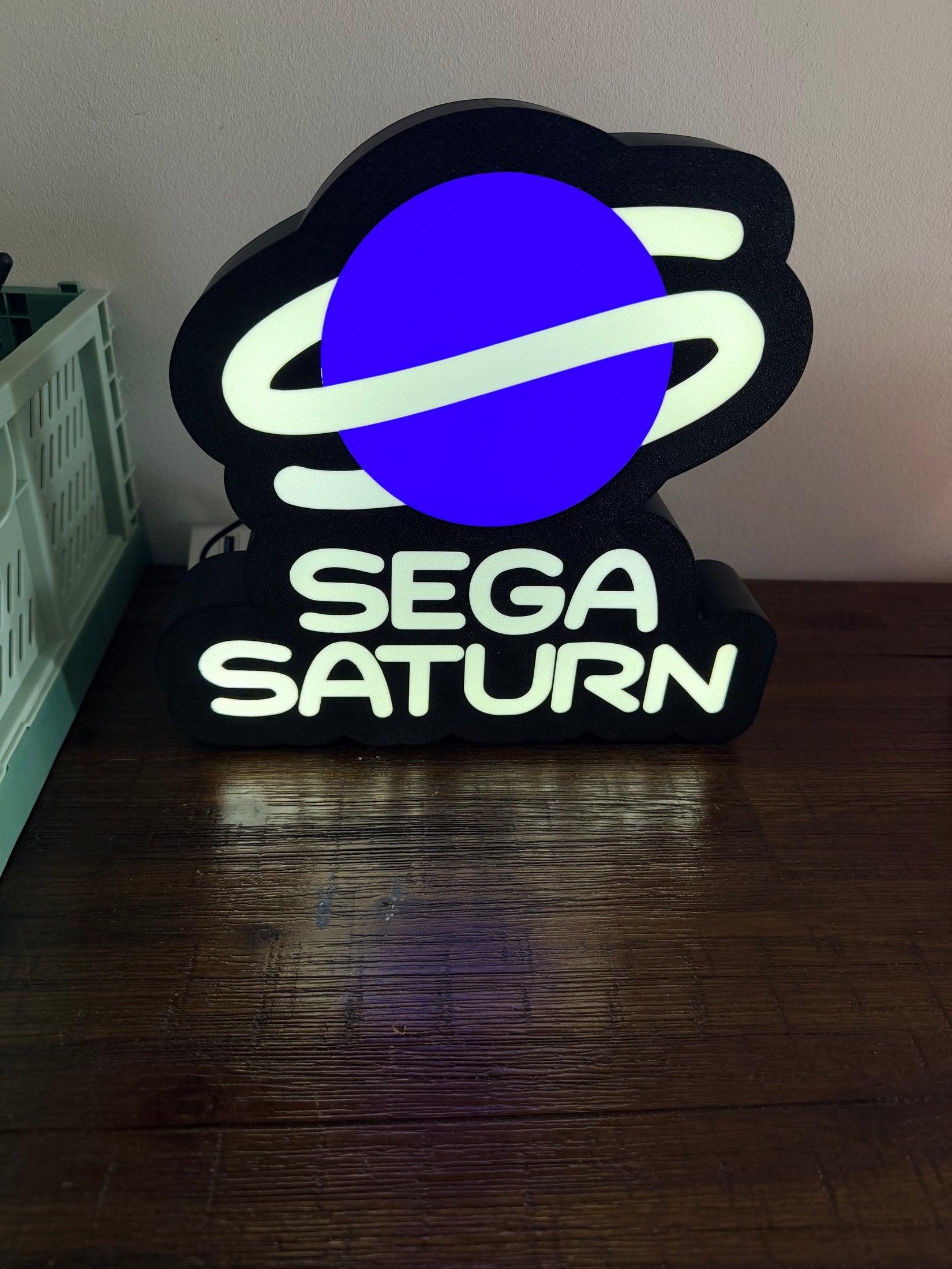Sega Saturn Logo - LED Light Up Sign - USB Powered