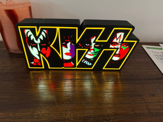 KISS Logo - LED Light Up Sign - USB Powered