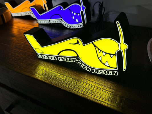 George Greenough Designs - Surfboard Designer Logo - LED Light up logo / Sign