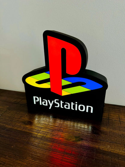Sony Playstation Logo - Original PSX/PS1 Colours - Light Up Wall Art - USB Power - Michael's 3D World