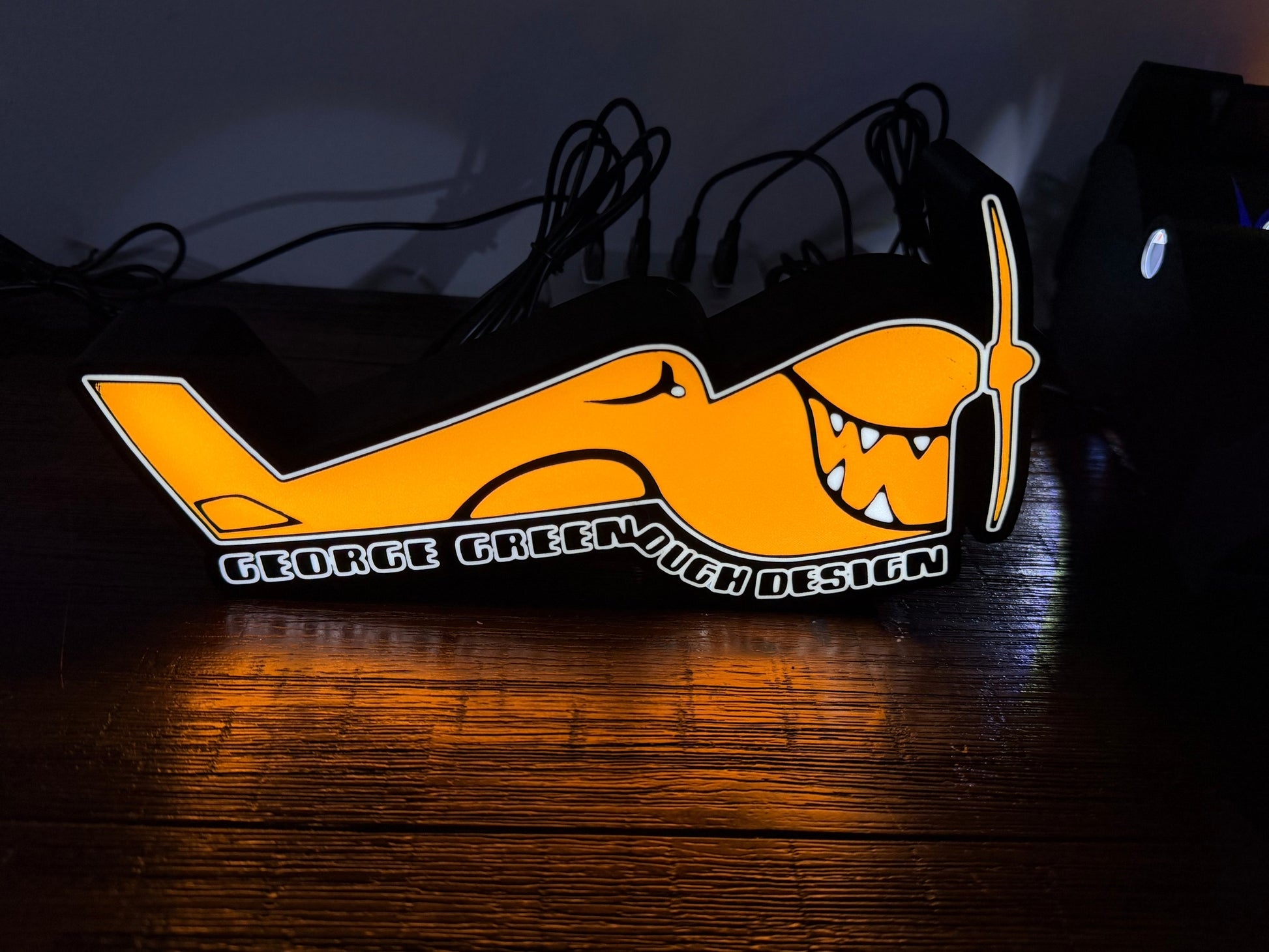 George Greenough Designs - Surfboard Designer Logo - LED Light up logo / Sign