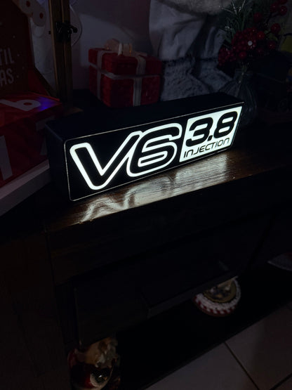 Holden VT VY V6 3.8 Injection Badge - LED Light up artwork / Illuminated Wall Art / LED Display