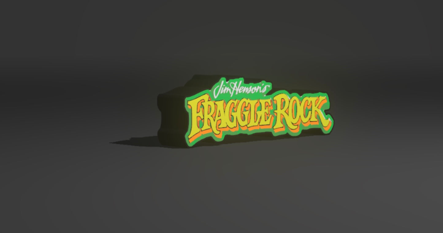 Fraggle Rock LED Light-Up Sign | Jim Henson's Fraggle Rock Logo Wall Art | Plank or Rock-Cutout Style | Retro 80s Puppet Show Night Light | Muppets Collector Gift