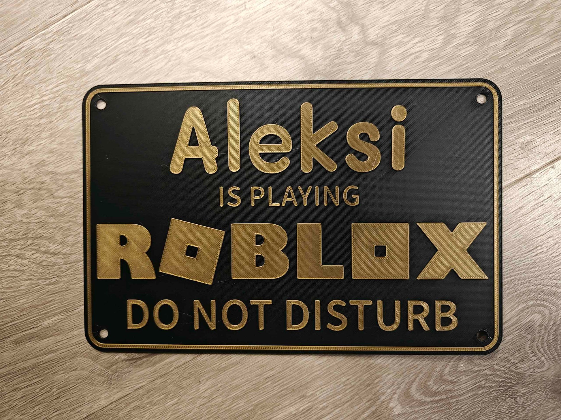 Unique Customisable Sign: Child Name is Playing Roblox - Do Not Disturb!