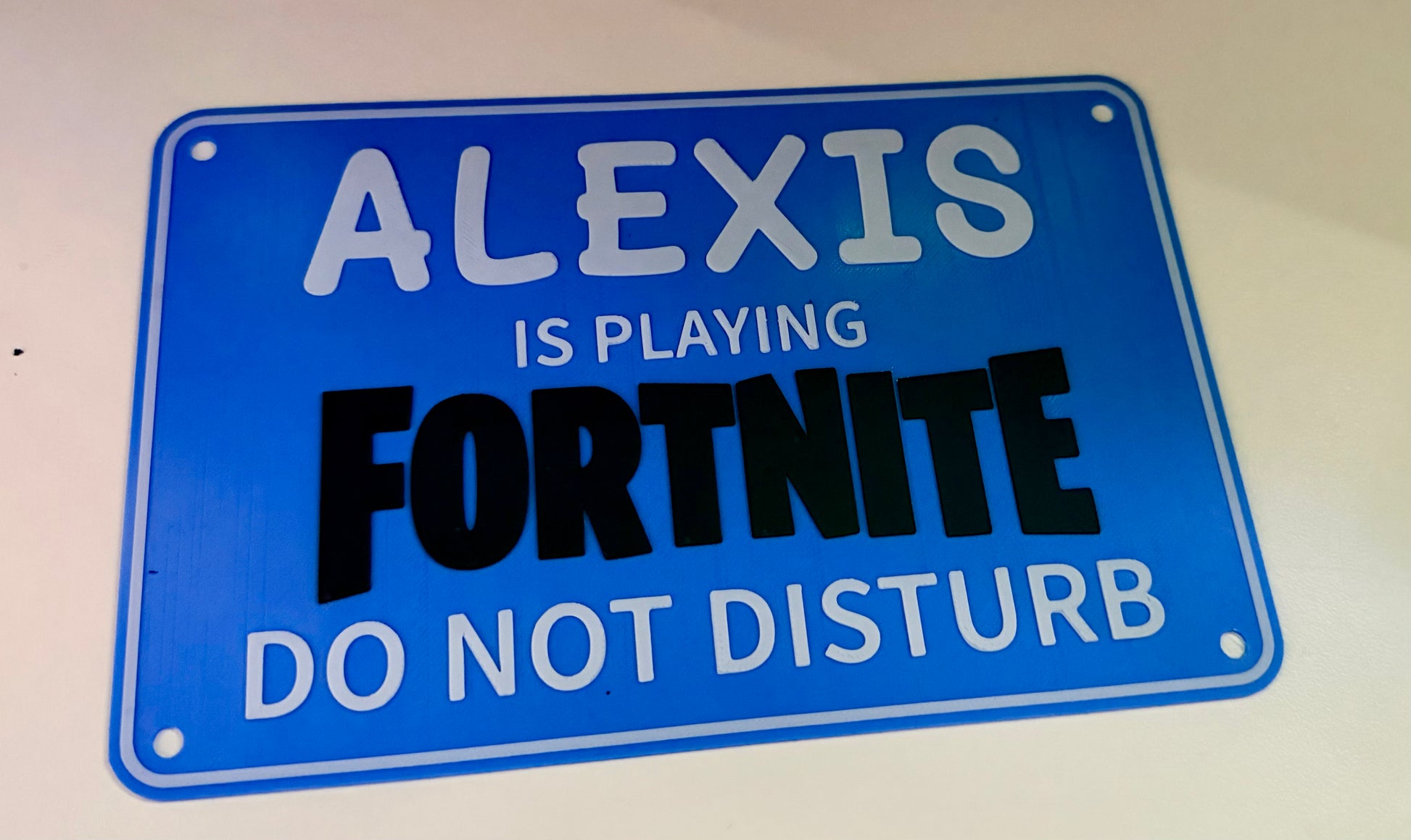 Unique Customisable Sign: Child Name is Playing Fortnite - Do Not Disturb!