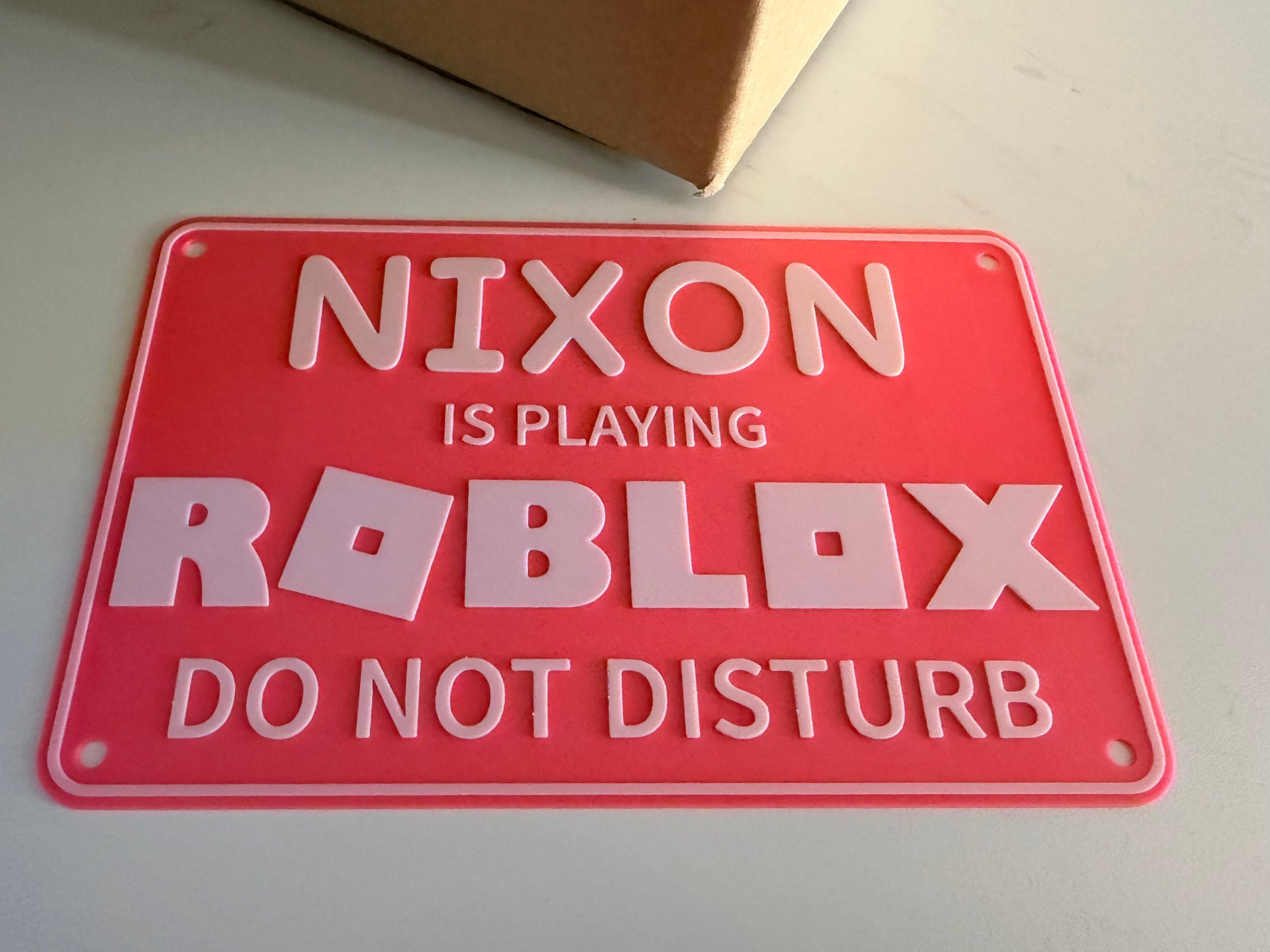 Unique Customisable Sign: Child Name is Playing Roblox - Do Not Disturb!