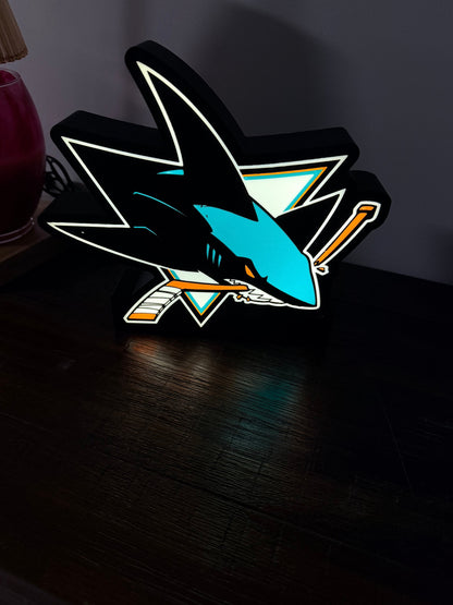 San Jose Sharks Logo - LED Light Up Sign - USB Powered