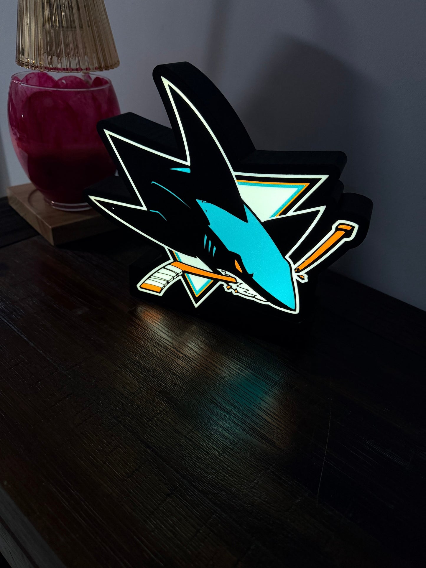 San Jose Sharks Logo - LED Light Up Sign - USB Powered