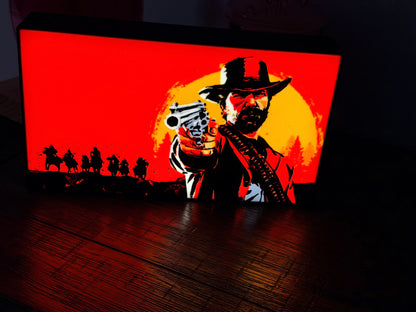 Red Dead Redemption II Logo - LED Light up Wall Sign / Wall Art