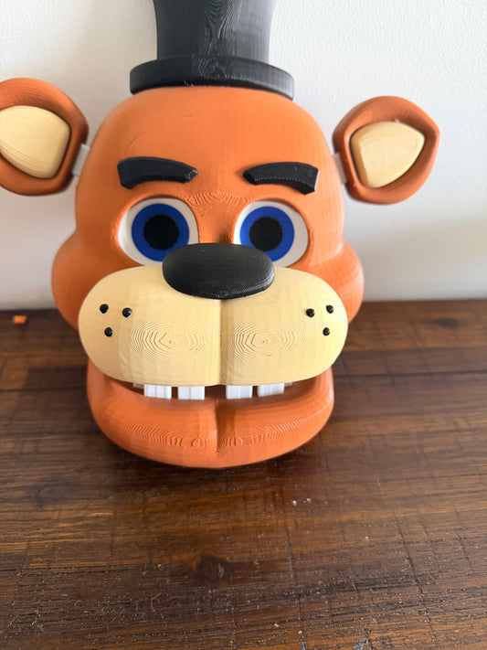 Five Nights at Freddy's – Freddy Fazbear 3D Printed Cosplay Mask / Wall Display