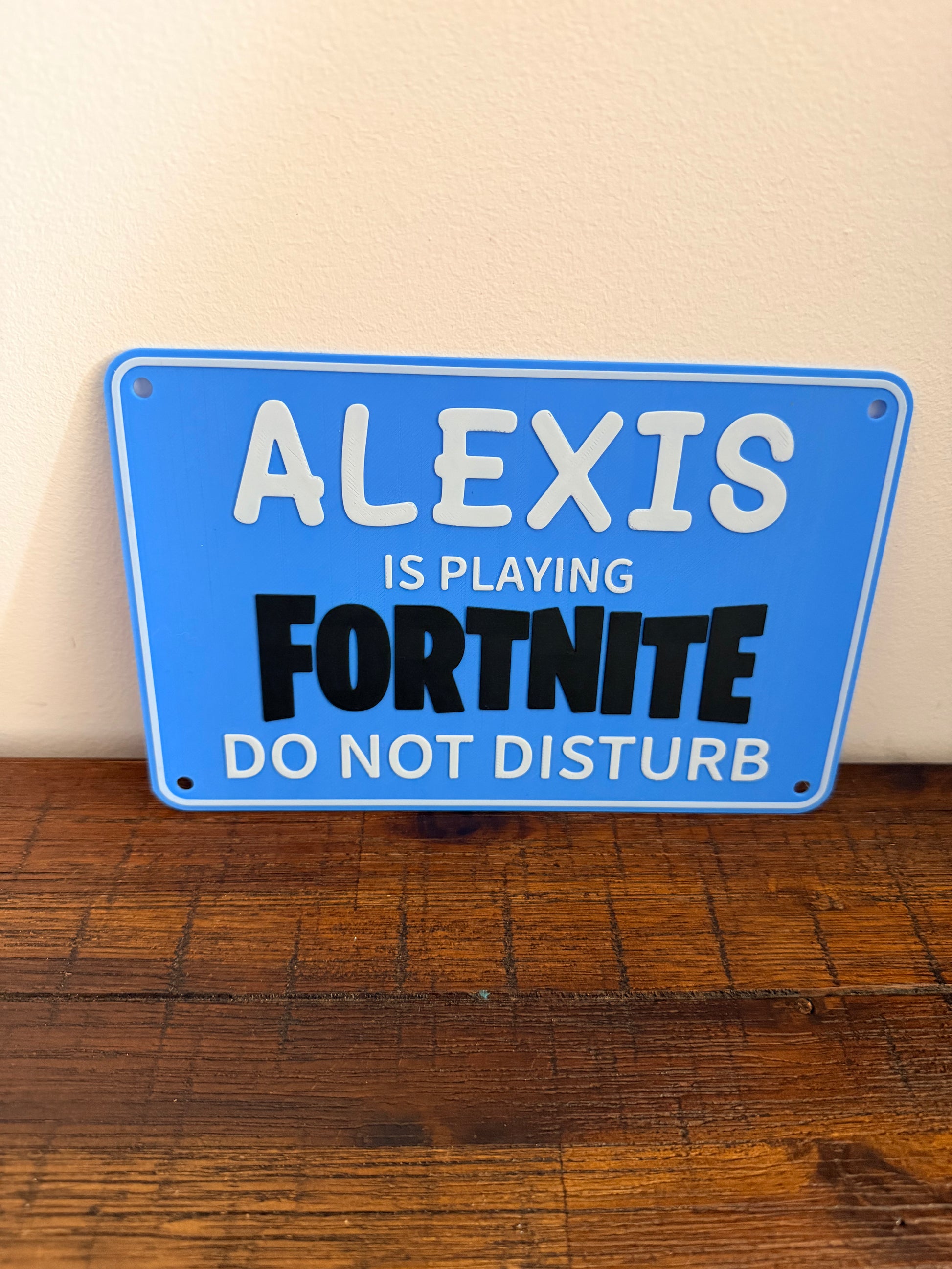 Unique Customisable Sign: Child Name is Playing Fortnite - Do Not Disturb!