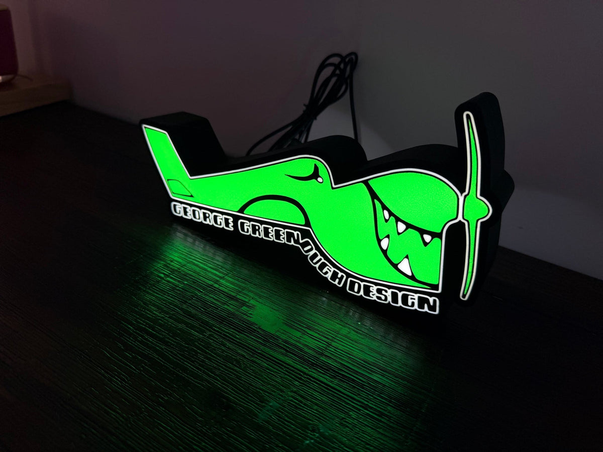 George Greenough Designs - Surfboard Designer Logo - LED Light up logo / Sign