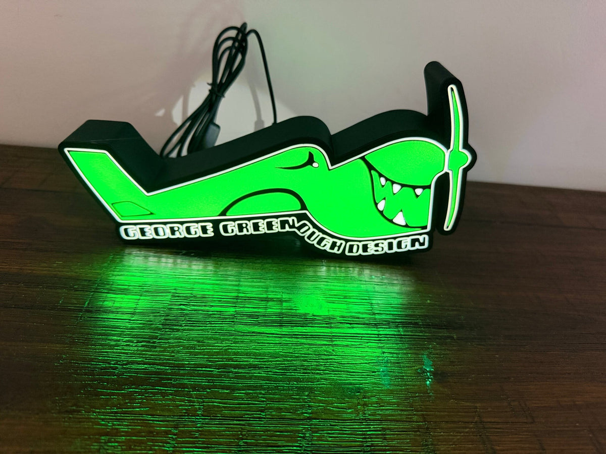 George Greenough Designs - Surfboard Designer Logo - LED Light up logo / Sign