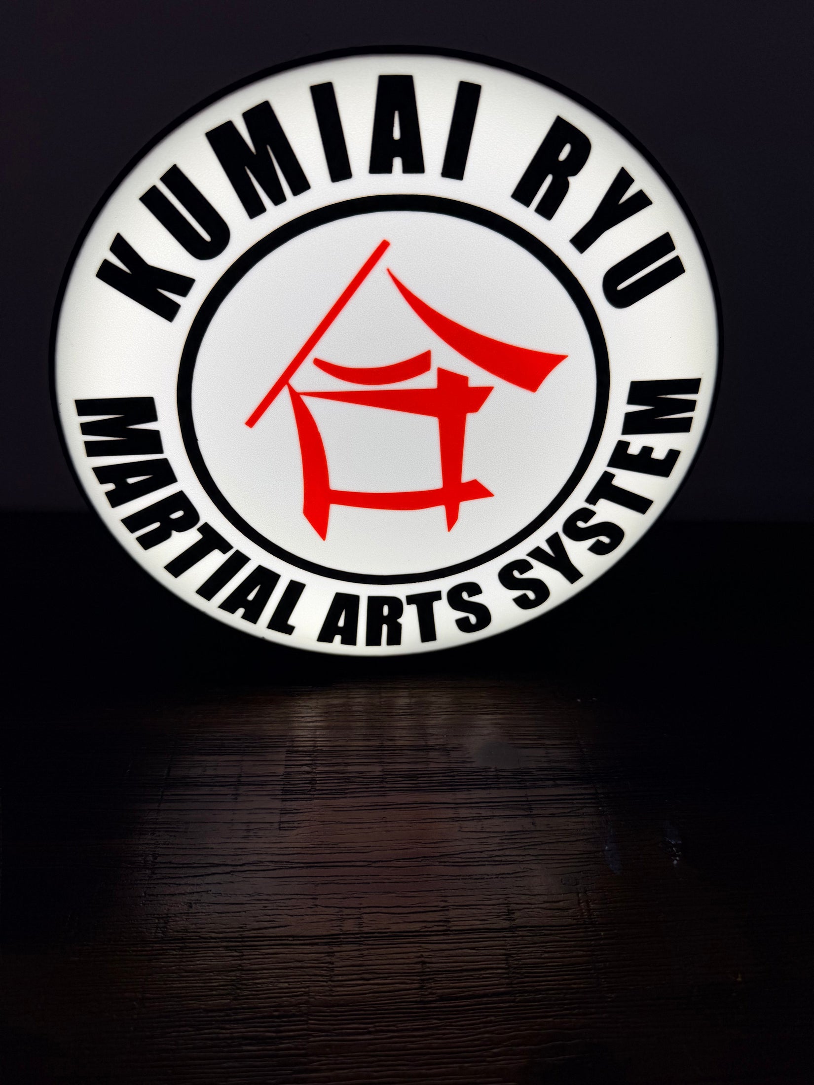 Kumiai Ryu Martial Arts System - KRMAS Logo - LED Light Up Sign / Wall Art