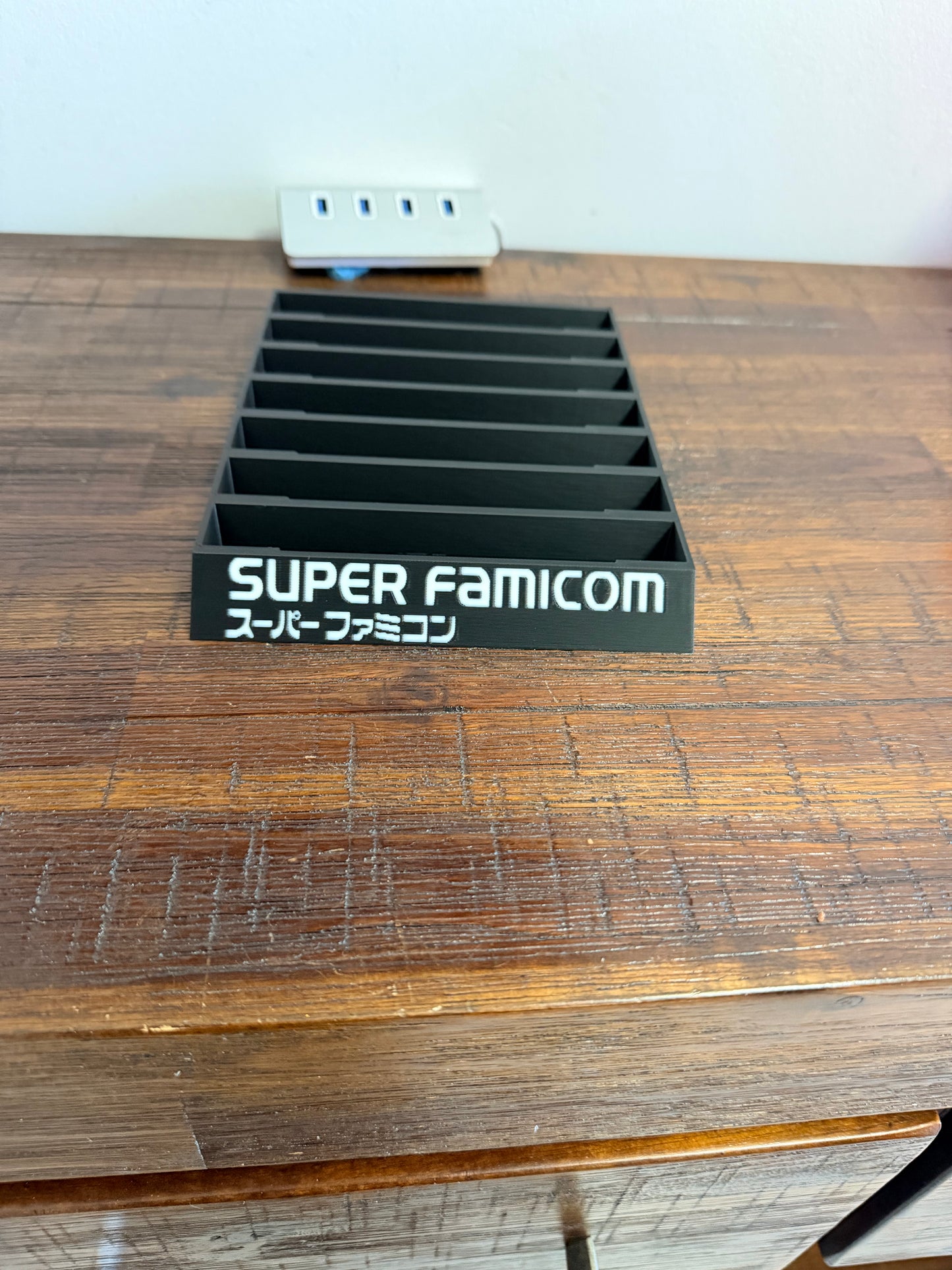 Super Nintendo / Super Famicom Game Holder - Coloured Text / Logo - Holds 7 Games - Bright!