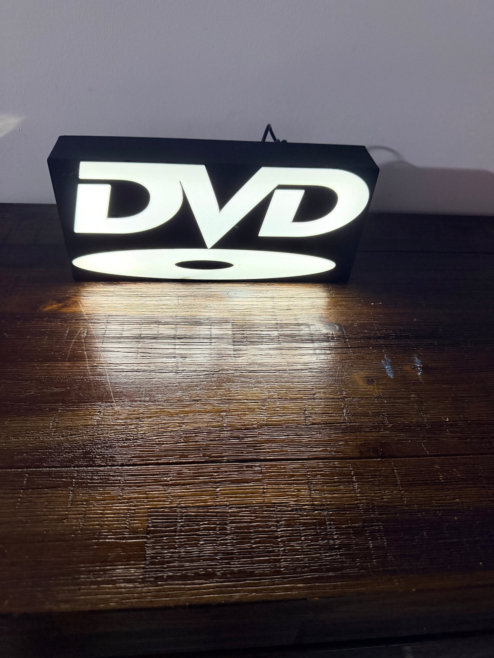 DVD Video Disc Logo - LED Light up logo/Wall Art