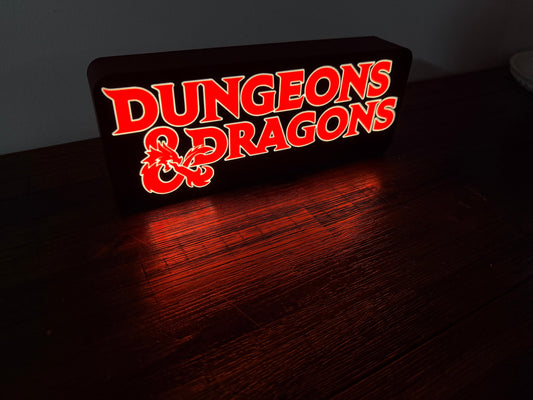 Dungeons & Dragons - LED Light up Sign / Wall Art